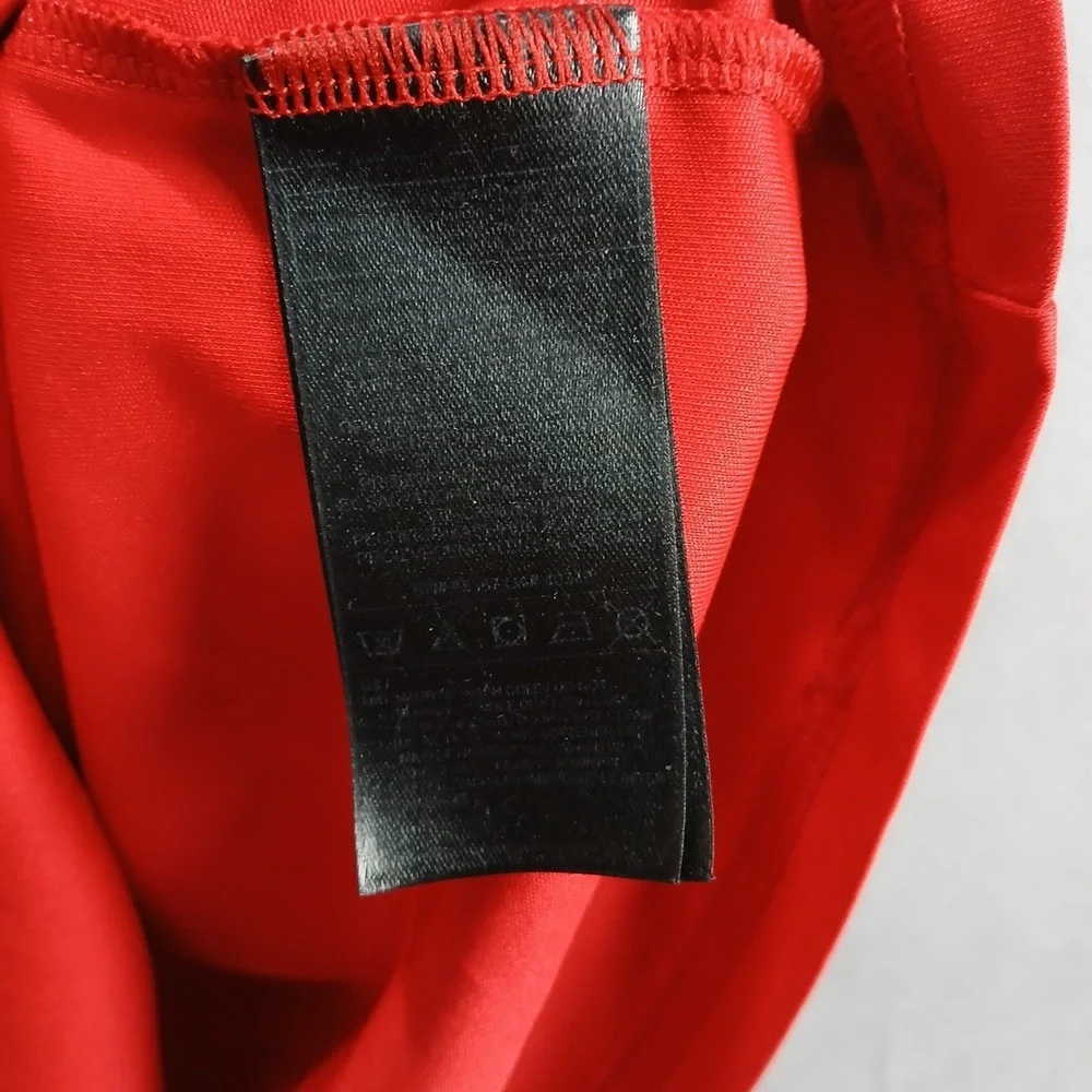 Adidas Climalite T‎ Shirt Mens XL Red Logo Regular Fit Ribbed Crew Neck Athletic